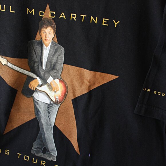 Vtg 2005 US Tour Blk Paul McCartney XL T-shirt, 2 Tickets + 2 Bell Agio VIP Pass - Picture 2 of 7